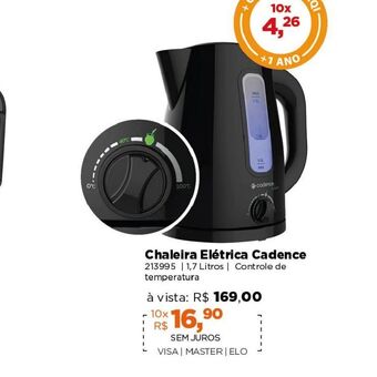 Lojas TaQi Chaleira elétrica cadence oferta