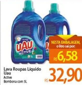 Atacadão Lava roupas Liquido Uau 5L oferta