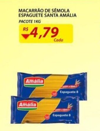 Macarrao de Semola Espaguete Santa Amalia 1kg