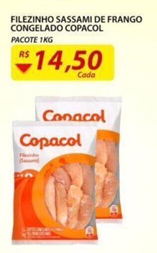 Assaí Atacadista Filezinho Sassami de Frango Congelado Copacol 1kg oferta
