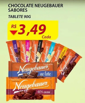 Assaí Atacadista Chocolate Neugebauer Sabores 90g oferta