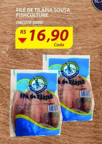 Assaí Atacadista File de Tilapia Sousa Fishculture 500g oferta