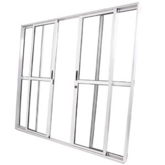 Leroy Merlin Porta de correr sacada 4 folhas 2.10 x 2.00 brilhante linha 25 com fechadura oferta