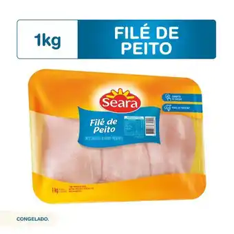 Super Nosso Filé de peito de frango seara congelado bandeja 1 kg oferta