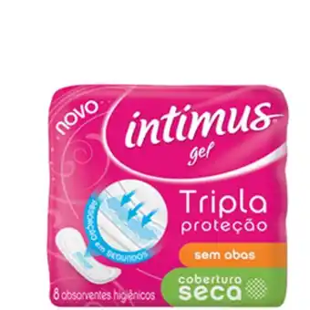 Absorvente intimus gel ultra proteção seca sem abas com 8