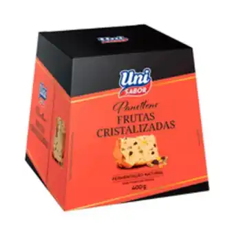 Supermercados Pague Menos Panettone uni sabor frutas 400g oferta