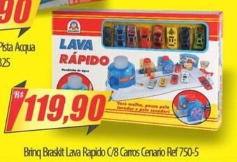Brinq Braskit lava Rapido c/8 Carros Cenario