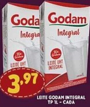 Supermercados Cristal Leite Godam Integral Tp 1L - cada oferta