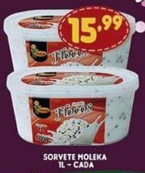 Supermercados Cristal Sorvete Moleka 1L cada oferta