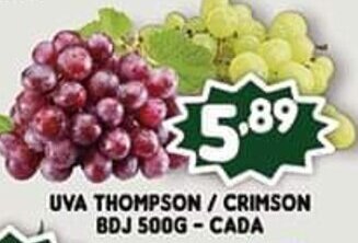 Supermercados Cristal Uva Thompson/ Crimson Bdj 500g cada oferta