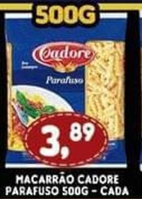 Supermercados Cristal Macarrao Cadore Parafuso 500g cada oferta