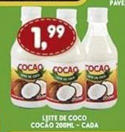 Supermercados Cristal Leite de Coco Cocao 200ml cada oferta