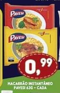 Supermercados Cristal Macarrao Instantaneo Pavesi 63g cada oferta