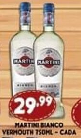 Supermercados Cristal Martini Bianco Vermoth 750ml cada oferta