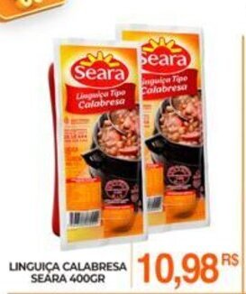 Mercadão Atacadista Linguica Calabresa Seara 400g oferta