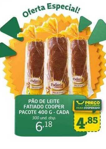 Cooper Pão de leite fatiado cooper oferta