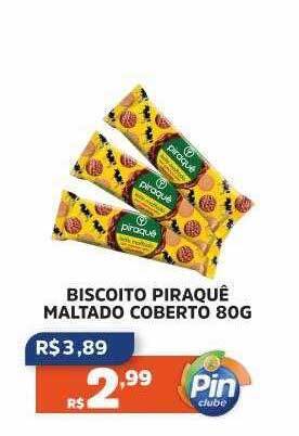 Pinheiro Supermercado Biscoito piraquê maltado coberto oferta