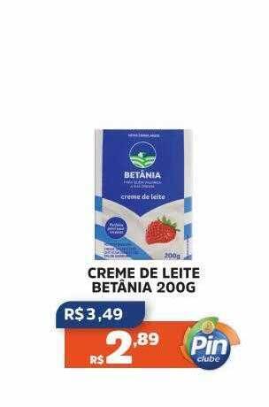 Pinheiro Supermercado Creme de leite betânia oferta