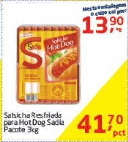 Tenda Atacado Salsicha resfriada para hot dog sadia 3kg oferta