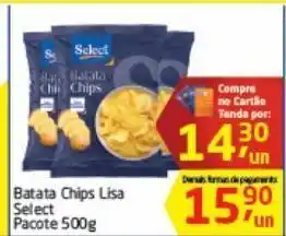 Tenda Atacado Batata chips lisa select 500g oferta