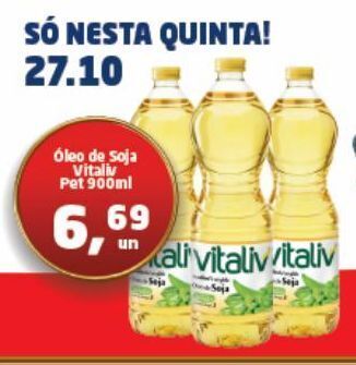 Tenda Atacado Óleo de soja vitaliv 900ml oferta