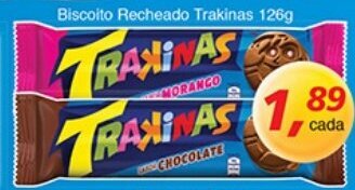 Supermercados Guanabara Biscoito Recheado Trakinas 126g oferta