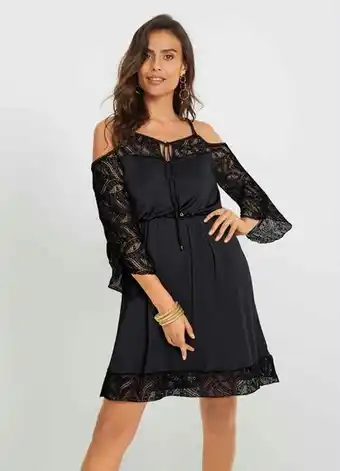 Posthaus Bonprix - saída de praia preta com gota oferta