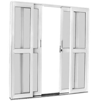 Leroy Merlin Porta de correr 4 folhas aço branco requadro 12cm 2,15x2,00m linha ideal crv oferta
