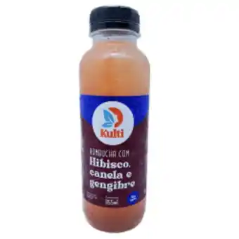 Bebida kulti kombucha 355ml hibisco, canela e gengibre