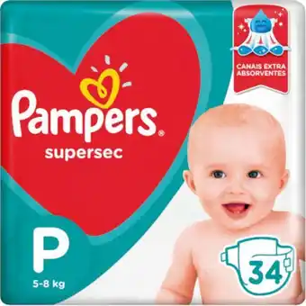 Atacadão Fralda infantil tamanho p pacote 34 unidades - pampers/supersec oferta
