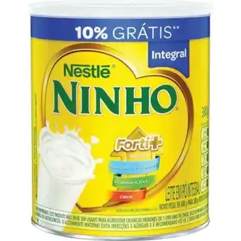 Atacadão Leite em pó integral 10% grátis lata 380g - ninho oferta