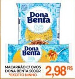 Mercadão Atacadista Macarrao c/ Ovos Dona Benta 500g oferta