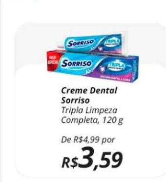 Supermercados Baklizi Creme dental sorriso tripla limpeza completa oferta