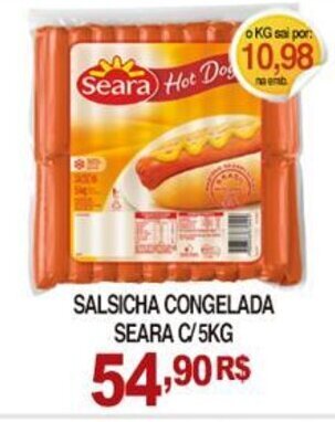 Mercadão Atacadista Salsicha Congelada Seara c/5kg oferta