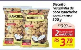 Biscoito rosquinha de coco rancheiro zero lactose
