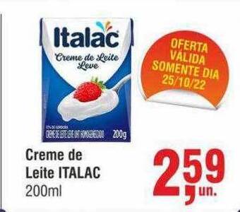 Higa Atacado Creme de leite italac oferta
