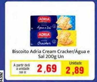 Biscoito adria cream cracker água e sal