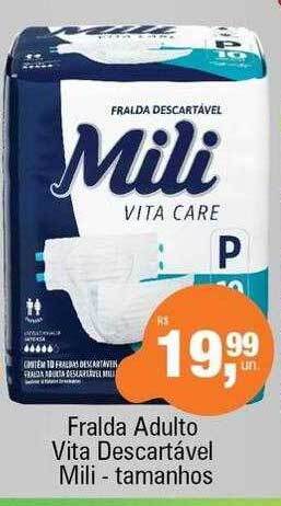 Supermercados Alvorada Fralda adulto vita descartável mili - tamanhos oferta