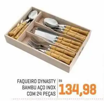Faqueiro dynasty bambu aço inox com 24 peças