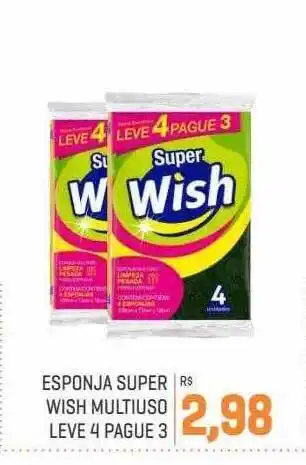 Esponja super wish multiuso leve 4 pague 3
