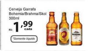 Super Luna Cerveja Garrafa Bohemia Brahma Skol 300ml oferta
