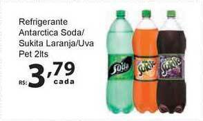 Super Luna Refrigerante Antarctica Soda Sukita Laranja Uva 2L oferta
