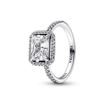 Pandora Anel halo brilhante retangular oferta