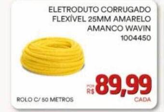 Eletroduto corrugado flexivel 25mm amarelo amanco wavin