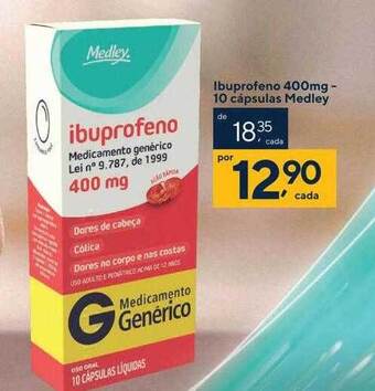 Drogaria Coop Ibuprofeno 400mg - 10 cápsulas medley oferta