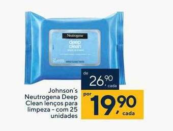Drogaria Coop Johnson's neutrogena deep clean lenços para limpeza oferta
