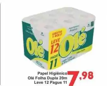 Rede Super Compras Papel higiênico olé folha dupla leve 12 pague 11 oferta