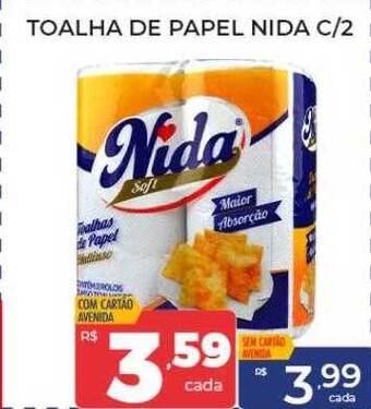 Supermercados Avenida Toalha de papel nida c- 2 oferta