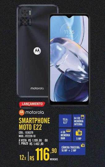 Zema Motorola smartphone moto e22 oferta