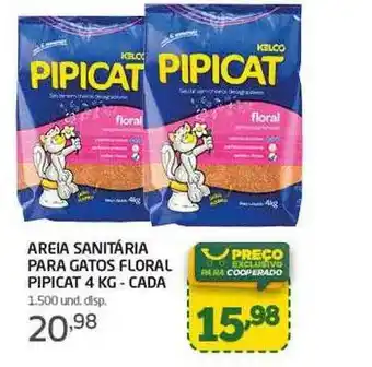 Areia sanitária para gatos floral pipicat - cada